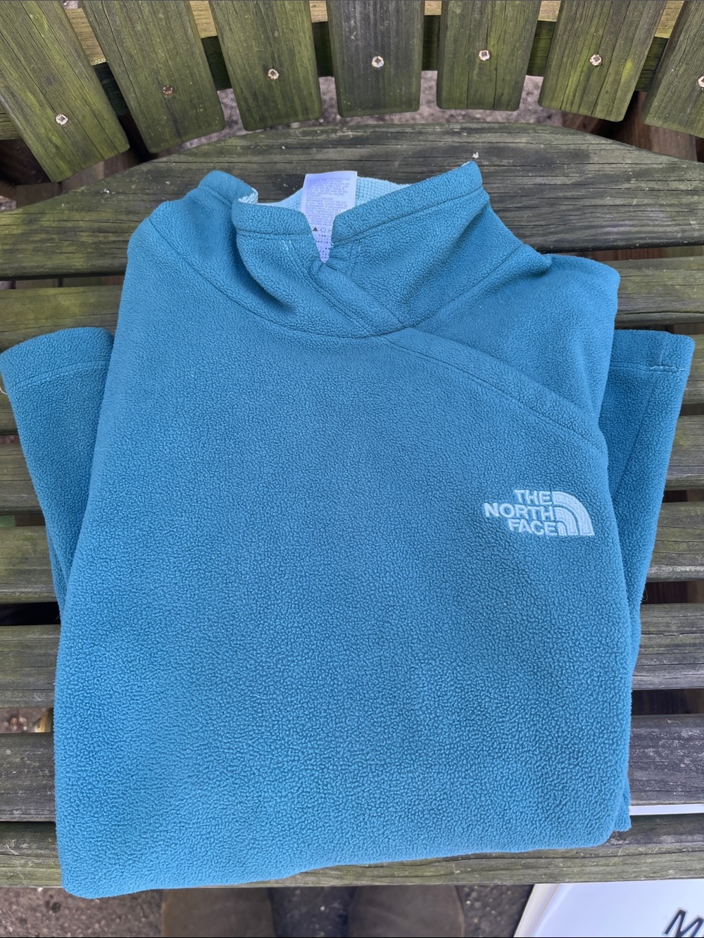 The North Face Teal Pullover Fleece with White Logo